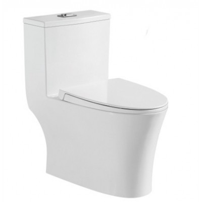 Chaozhou Sanitary ware siphonic S-trap 300mm  one piece toilet for home