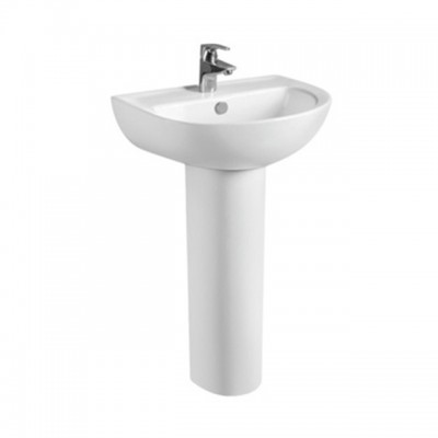 New model classical floor standing sinks white basin with pedestal